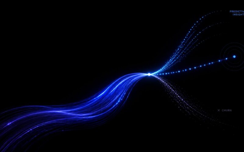 Grafico di analisi predittiva del churn e rischio abbandono clienti